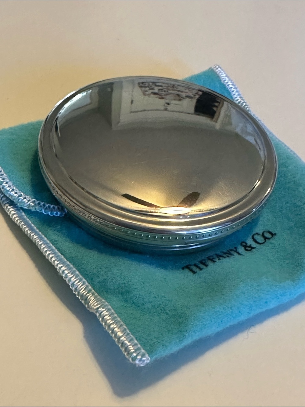 Tiffany & Co Round Pewter Trinket Box